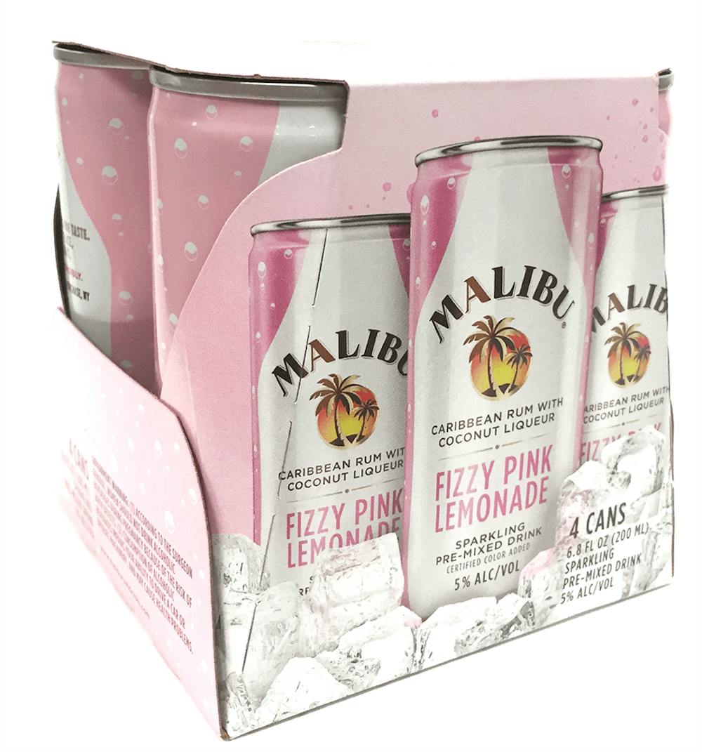 Malibu Fizzy Pink Lemonade Rum 4200ml Cans Rum