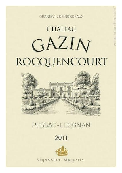 Chateau Gazin Rocquencourt Pessac Leognan 2012