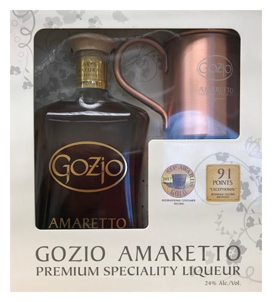 Gozio Amaretto w/Mug Gift Almond Liqueur 750ml