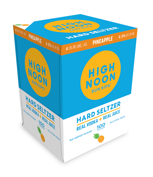 High Noon 'Pineapple' Vodka and Soda 4-355ml Cans