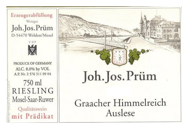JJ Prum Graacher Himmelreich Riesling Auslese 2013