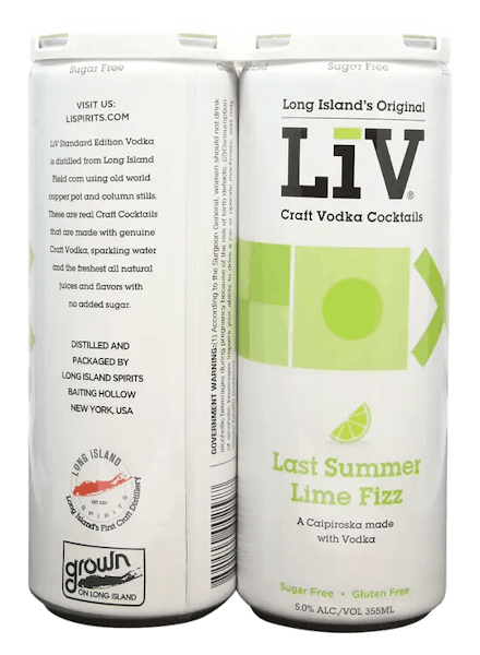 LIV Craft Vodka Late Summer Lime Fizz 4-355ml Cans