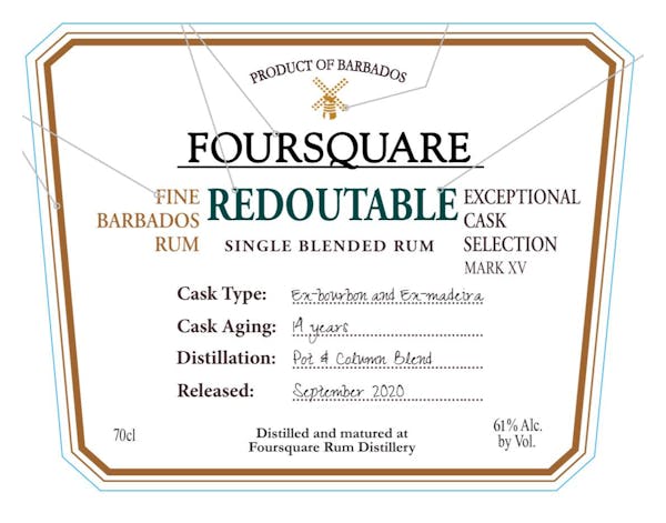 Foursquare Distillery 'Redoubtable' Rum 750ml