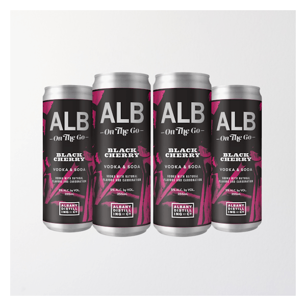 ALB On The Go 'Black Cherry' Vodka & Soda 4-355ml Cans
