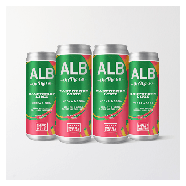 ALB On The Go 'Raspberry Lime' Vodka & Soda 4-355ml Cans