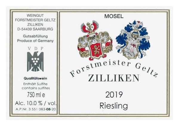 Forstmeister Geltz-Zilliken Estate Riesling Qba 2019