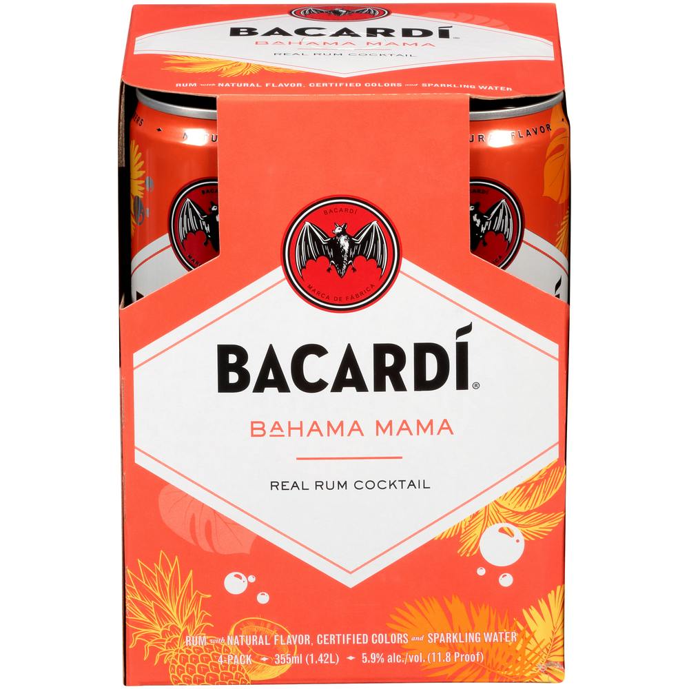 Bacardi Bahama Mama RTD Rum Cans 4355ml Ready to Go Cocktails