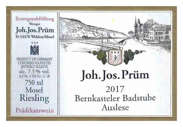 JJ Prum 'Bernkastler Badstube' Riesling Auslese 2007