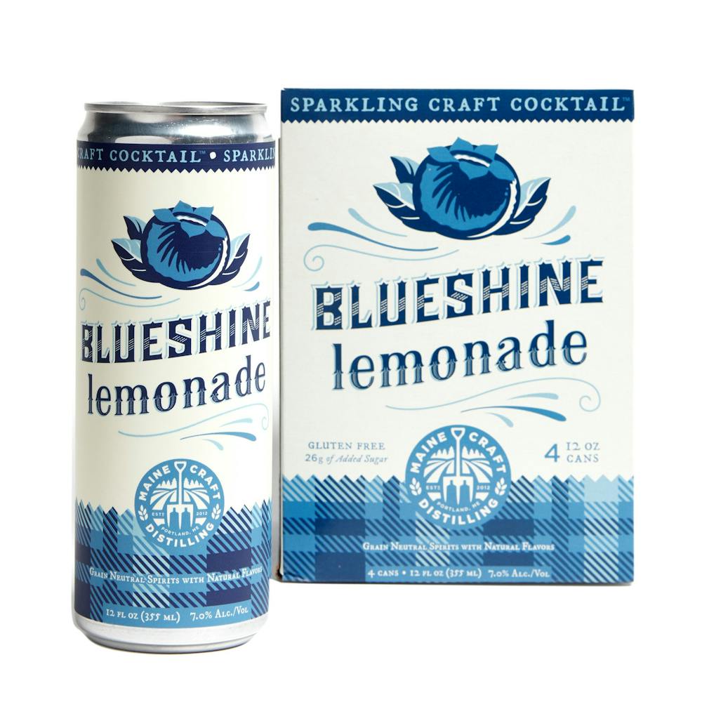 Maine Craft Blueshine Lemonade 412oz Cans Ready to Go Cocktails