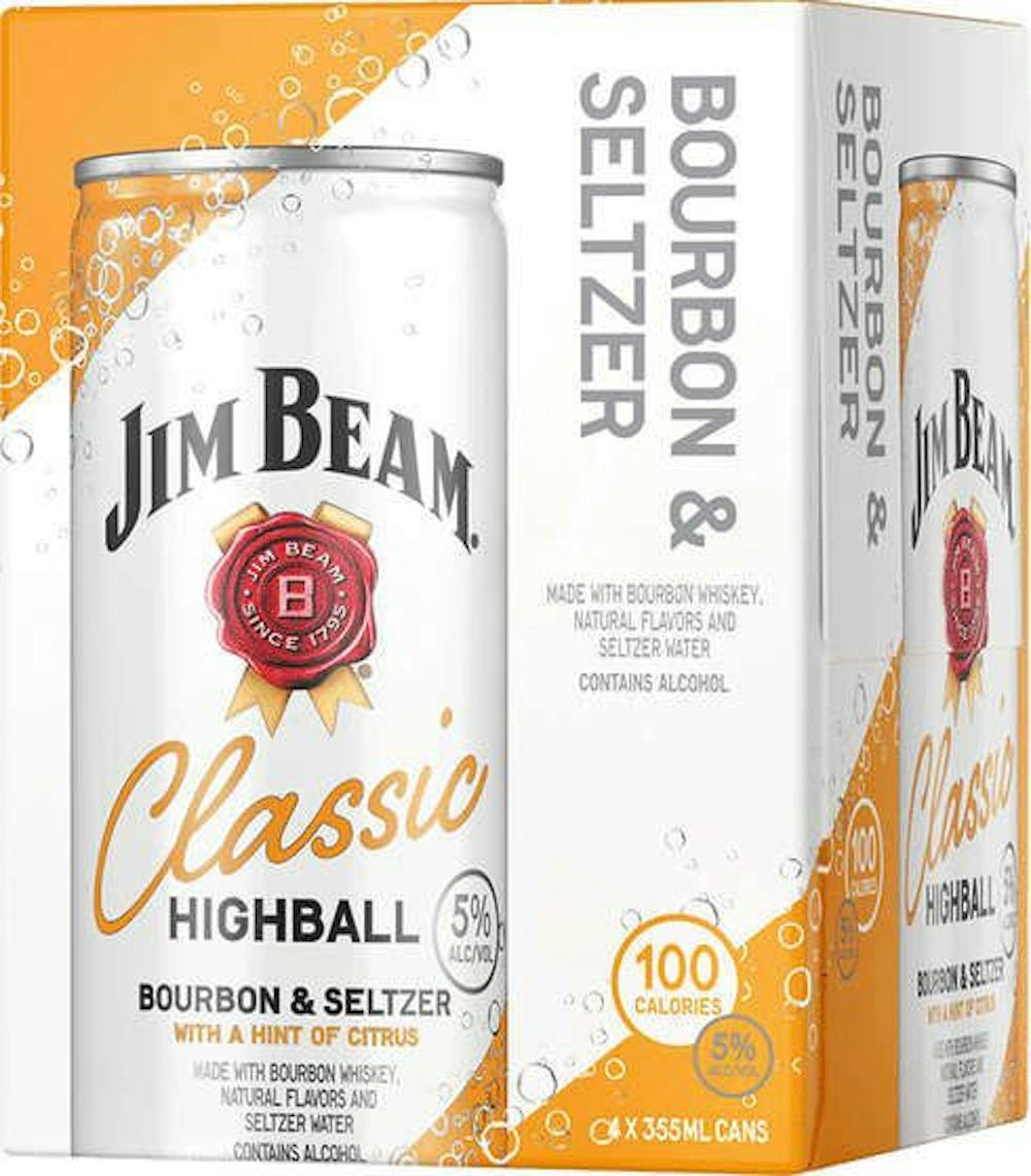 Jim Beam Bourbon and Seltzer Classic Highball 4355ml Cans Ready to