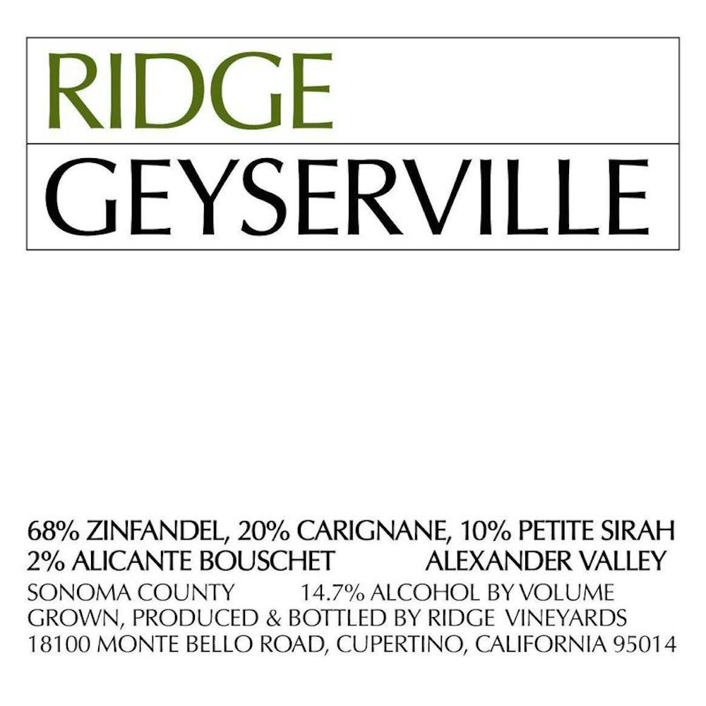 Ridge Vineyards 'Geyserville' Zinfandel 2019 Zinfandel