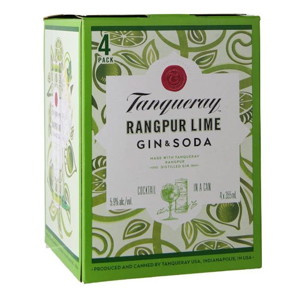 Tanqueray Rangpur 'Lime & Soda Cocktail 4-355ml Cans