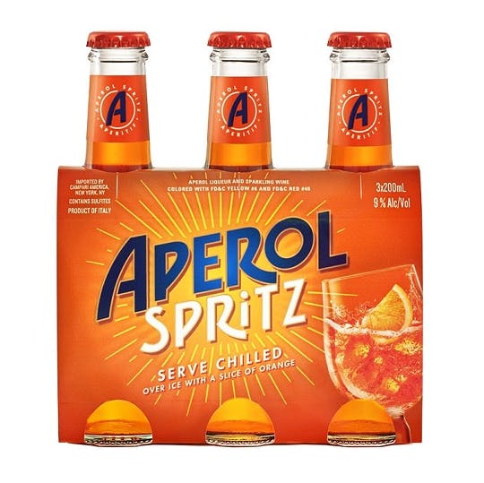 Aperol Spritz Ready to Drink Glass Bottles 3-200ml Bottles