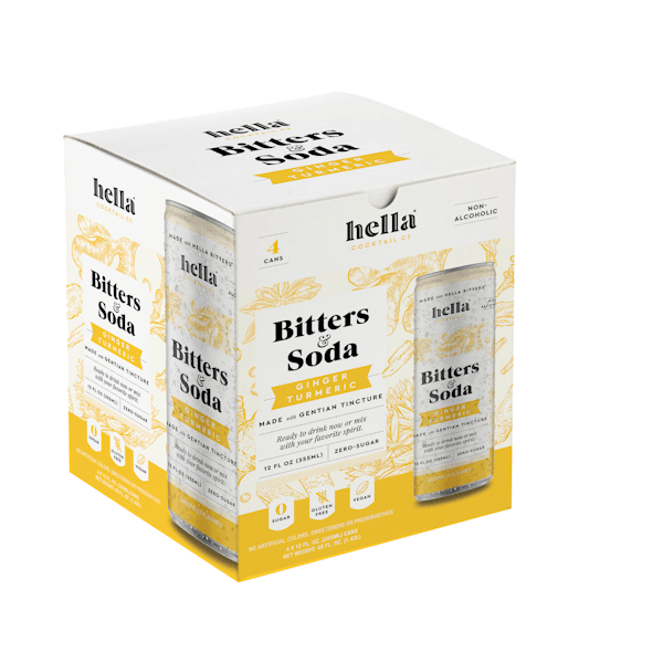 Hella Cocktail Co. Bitters & Soda Ginger Turmeric 4-12oz
