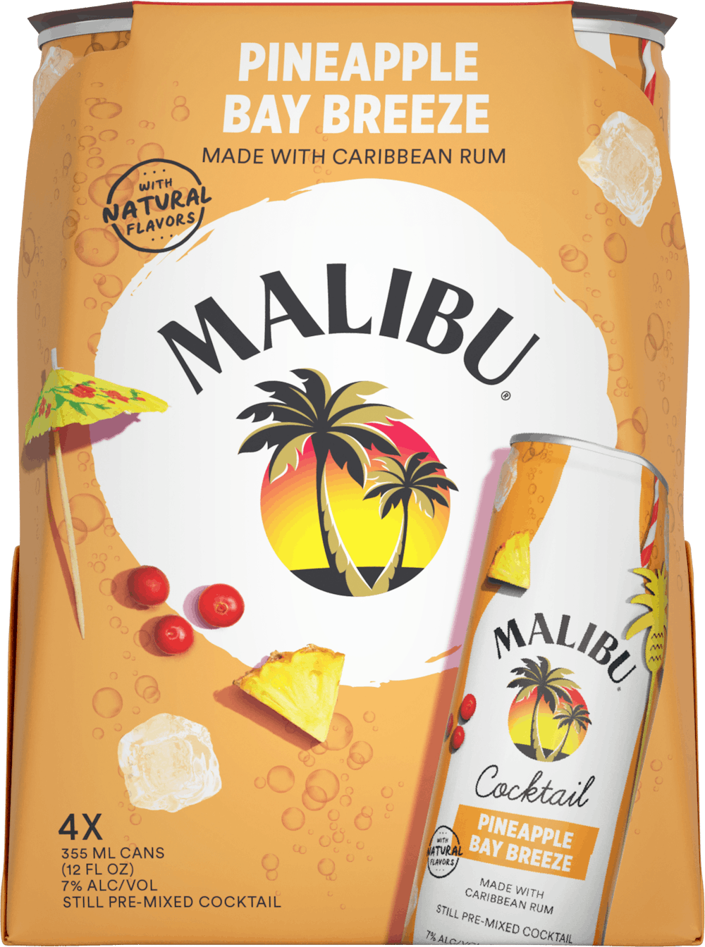Malibu Cocktail Pineapple Bay Breeze 4-355ml Cans