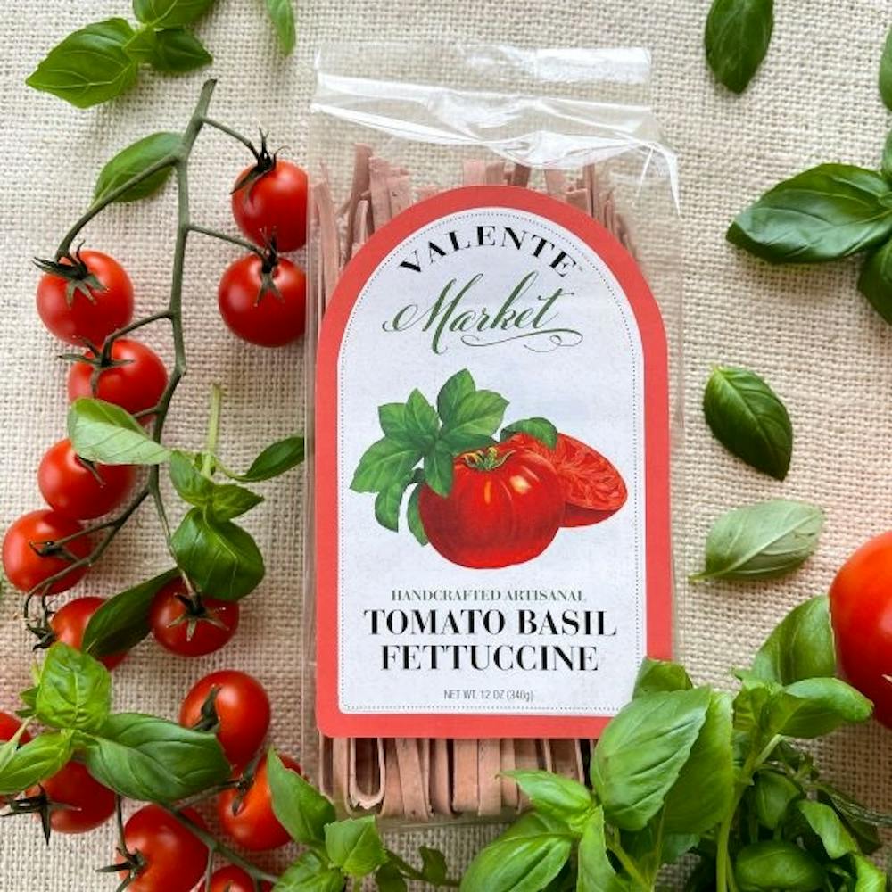 Tomato Basil Fettuccine Pasta by Valente Market Pasta