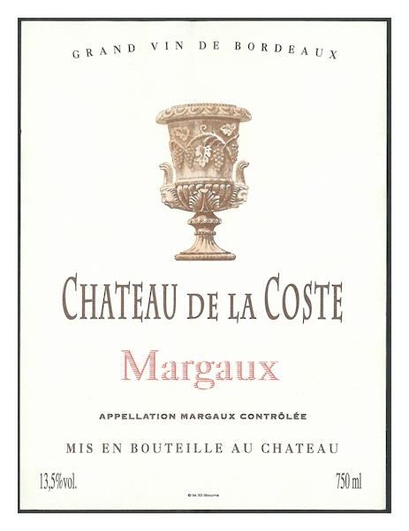 Chateau de la Coste Margaux 2018