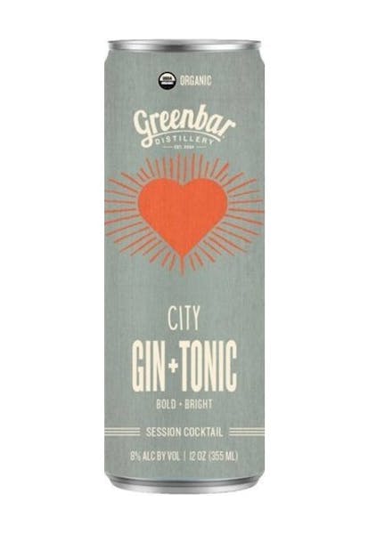 Greenbar 'City' Gin & Tonic 4-355ml Cans
