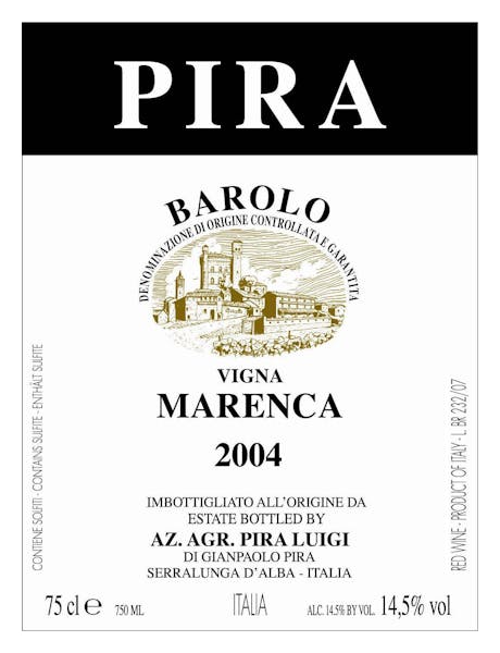 Luigi Pira 'Marenca' Barolo Nebbiolo 2017