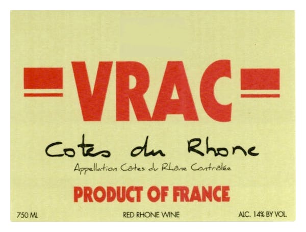 VRAC Cotes du Rhone Rouge 2020