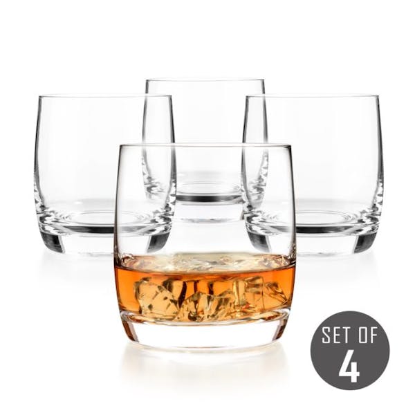 Luxbe - Scotch & Whiskey 10.1oz Crystal Glass Set of 4