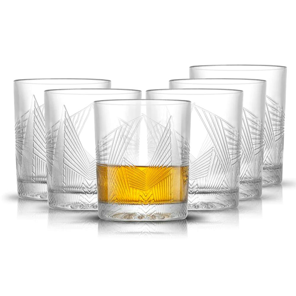 JoyJolt Gatsby Whiskey Glasses 10oz (Set of 6) Spirits Glasses