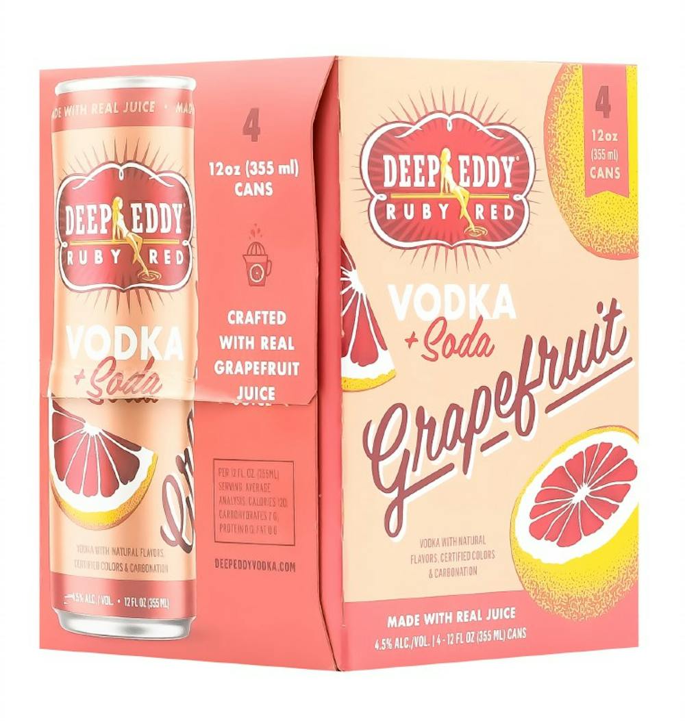 Deep Eddy Ruby Red Grapefruit Vodka Soda 4355ml Cans Ready to Go