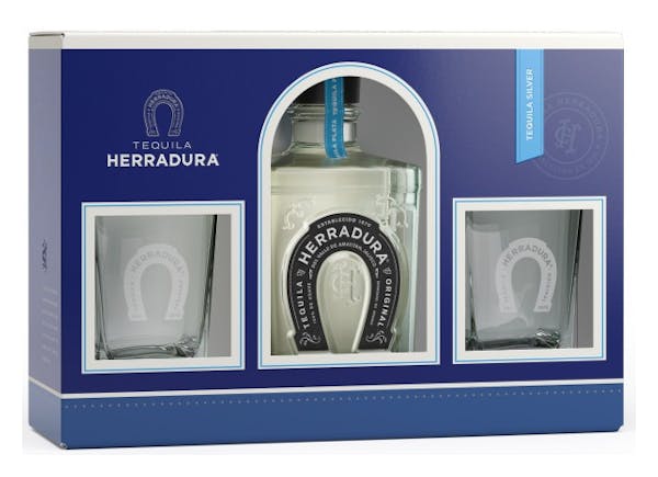 Herradura Silver Tequila Gift Set w/2 Glasses 750ml