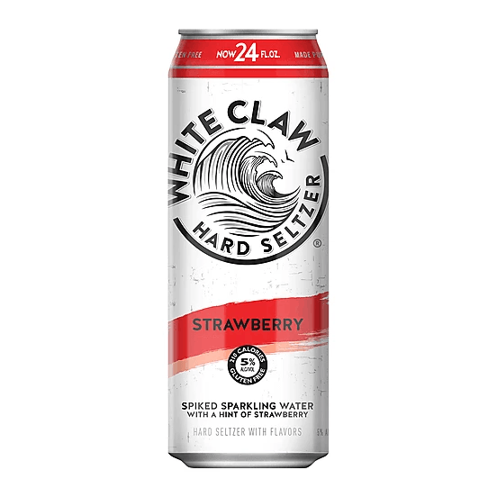 White Claw Hard Seltzer Strawberry 24oz Can