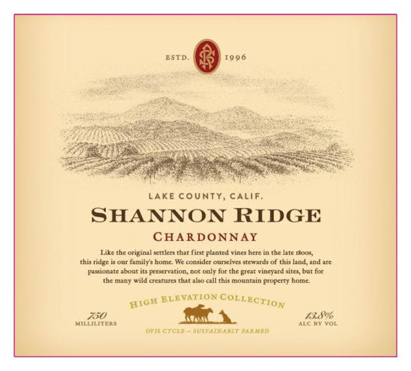 Shannon Ridge 'High Elevation' Chardonnay 2021