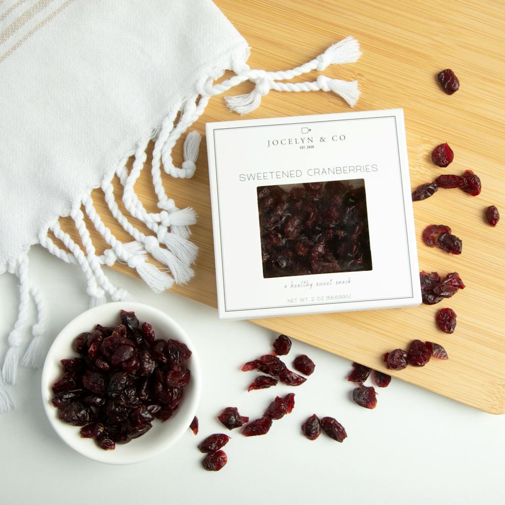 Jocelyn & Co Luxe Collection Sweetened Cranberries 2oz Snacks, Chips