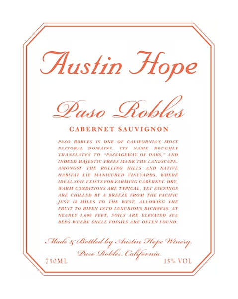 Austin Hope Cabernet Sauvignon 2020