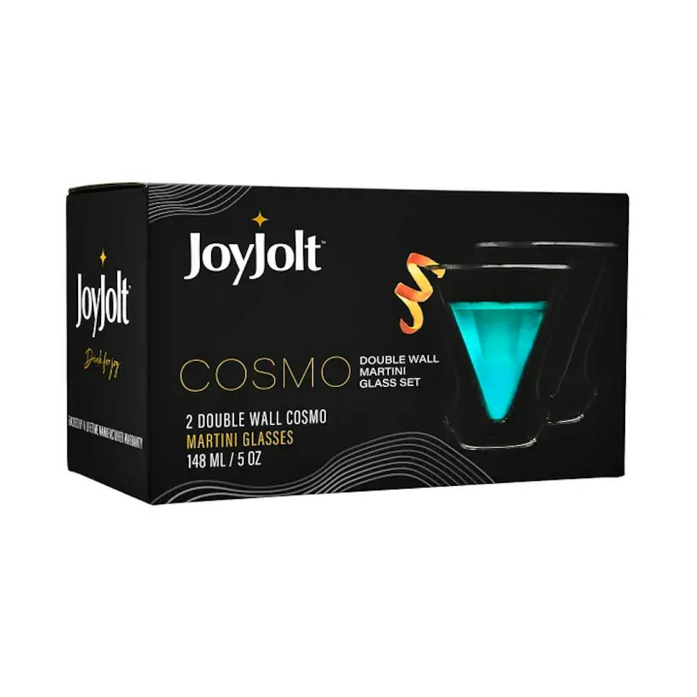 JoyJolt Cosmo Double Wall Martini Glasses (Set of 2) Spirits Glasses
