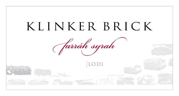 Klinker Brick Winery 'Farrah' Syrah 2020