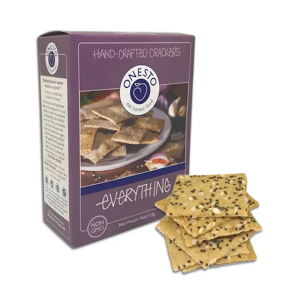 Onesto GlutenFree Everything Crackers 4oz Snacks, Chips, Crackers