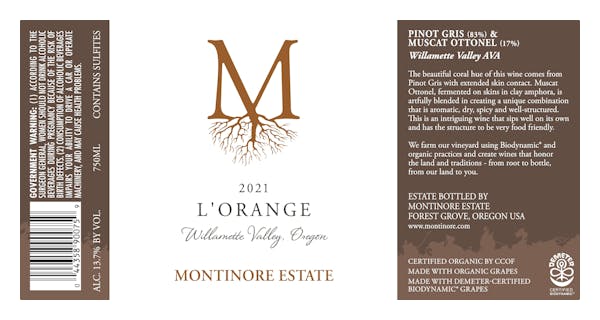 Montinore L'Orange Pinot Gris 2021
