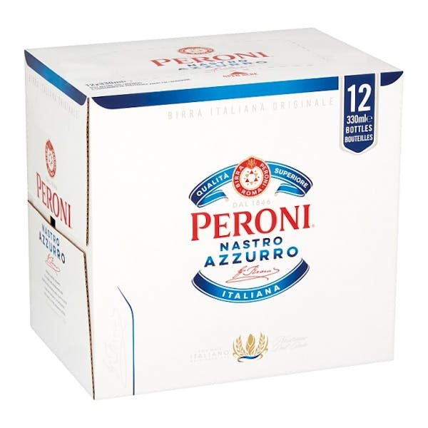 Peroni Nastro Azzuro Italian Lager Beer 12-11.2oz Bottles