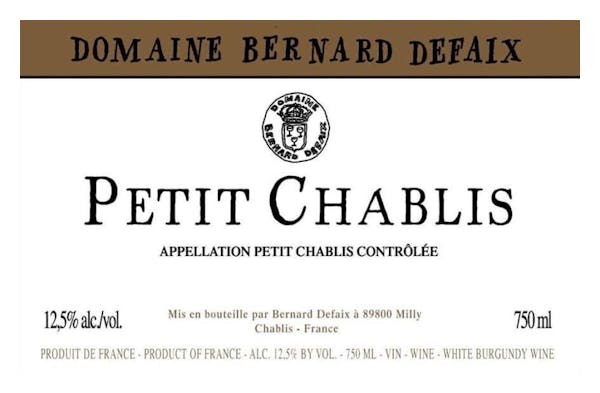 Domaine Bernard Defaix Petit Chablis 2022