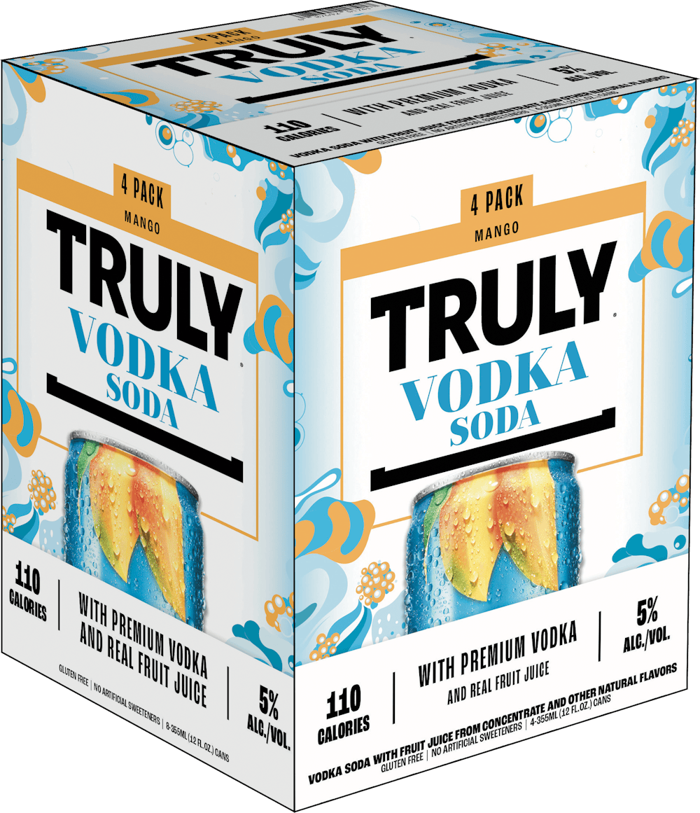 Truly Vodka Soda Mango Vodka Soda 4355ml Cans Ready to Go Cocktails