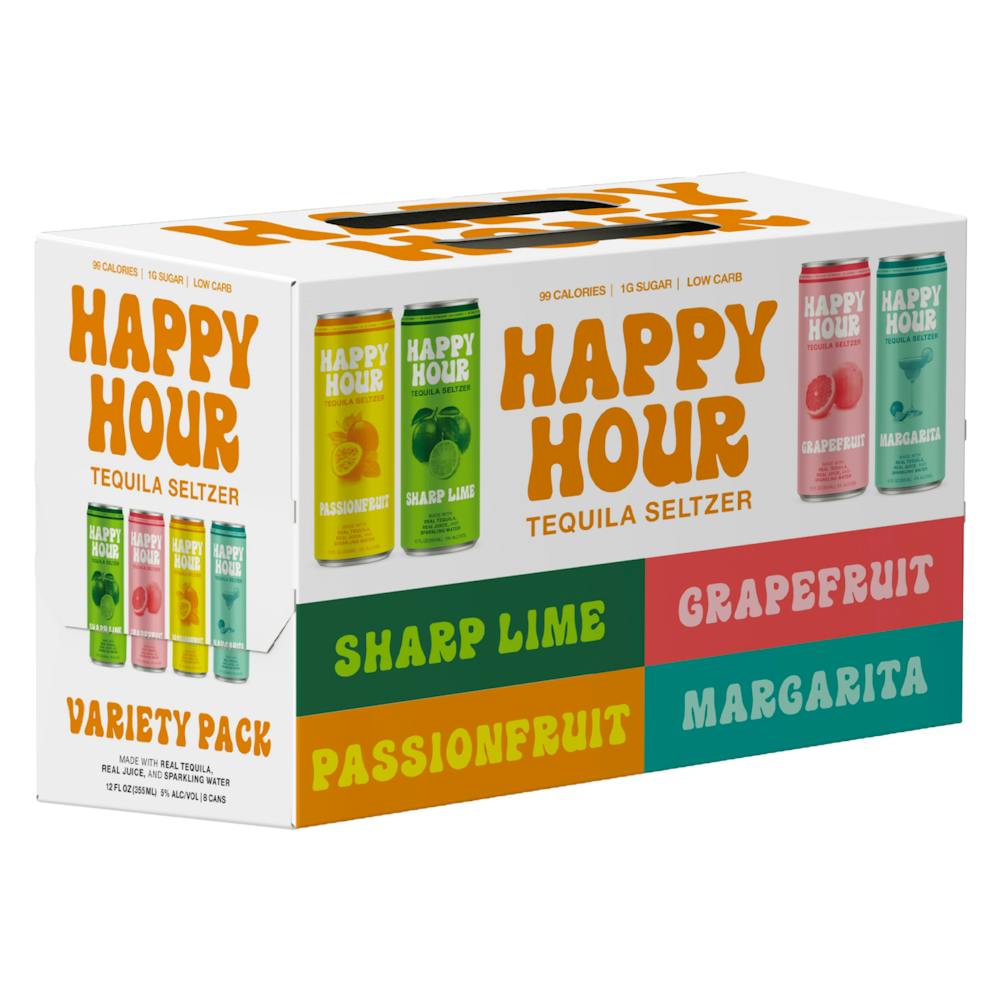 Happy Hour Tequila Seltzer Variety Pack 8355ml Cans Ready to Go