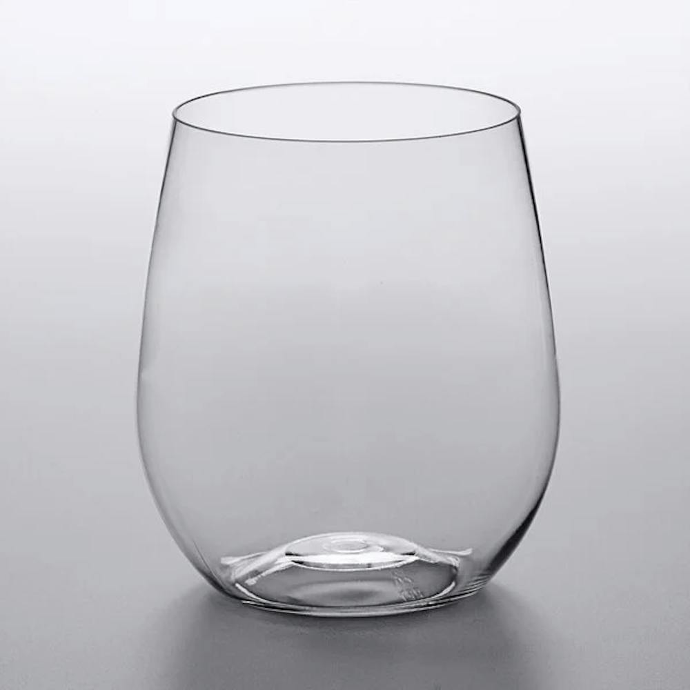 Clear 12 oz. Plastic Stemless Wine Glass (Set of 16) Plastic