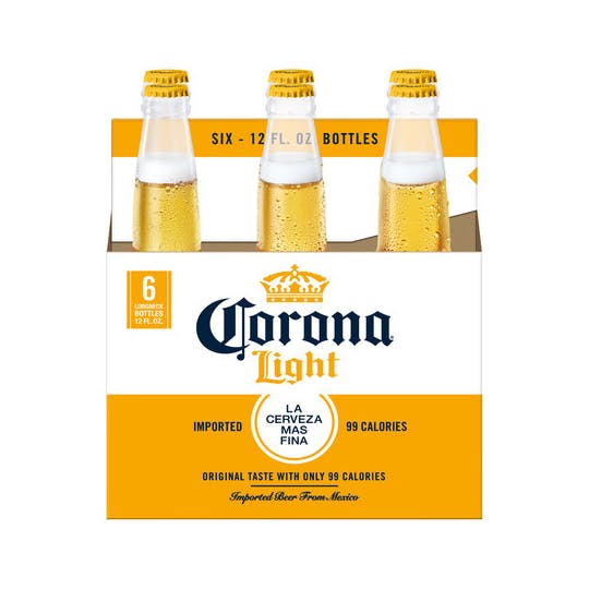 Corona Light Mexican Lager Beer 6-12oz Bottles