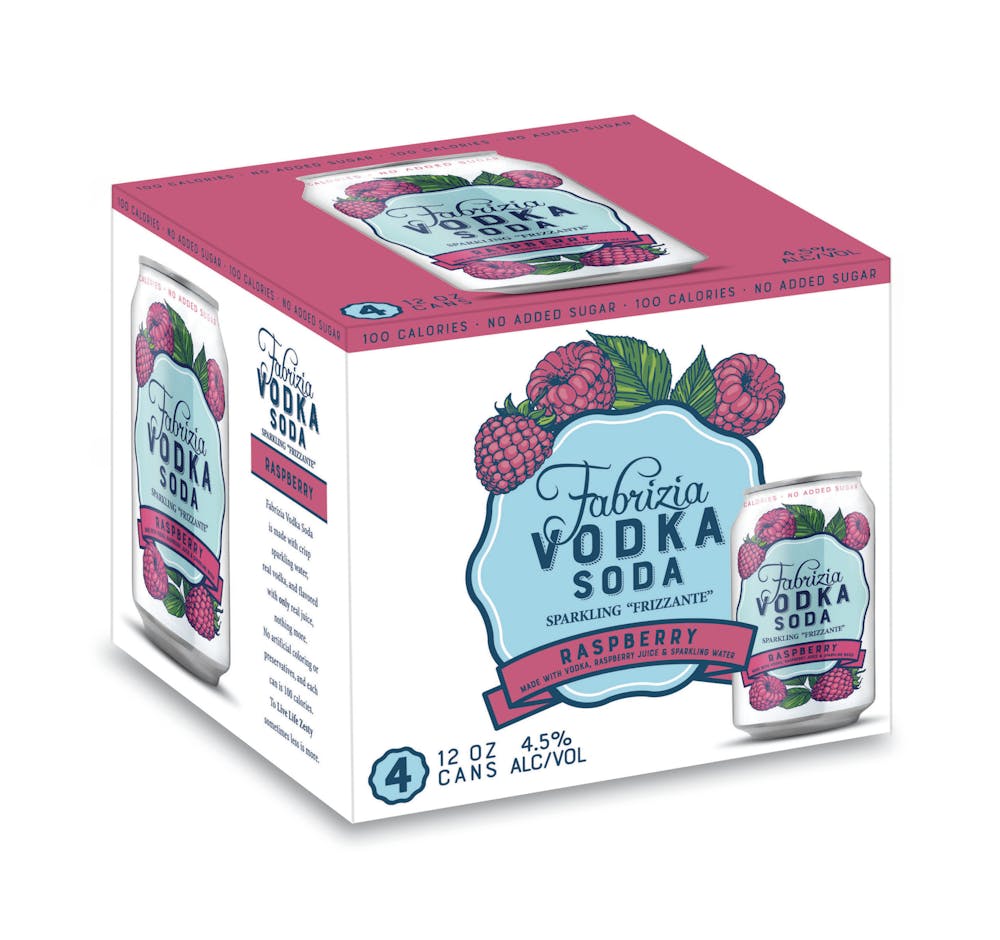 Fabrizia 'Raspberry' Vodka Soda 4355ml Cans Ready to Go Cocktails
