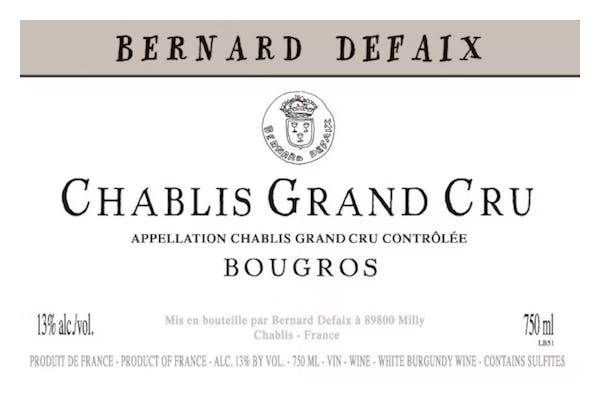 Domaine Bernard Defaix Chablis Grand Cru Bougros 2020