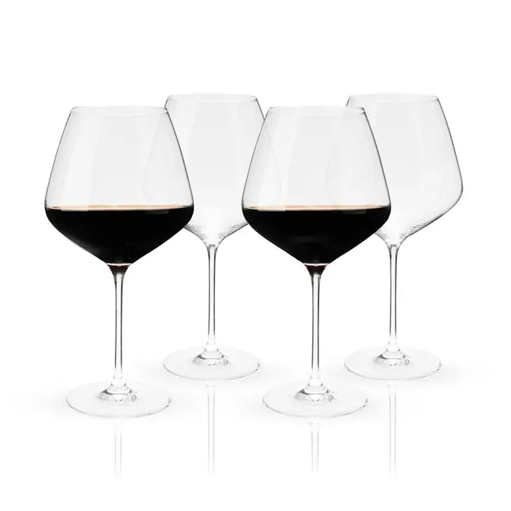 Viski Reserve European Crystal Burgundy Glasses (Set of 4) Wine Glasses