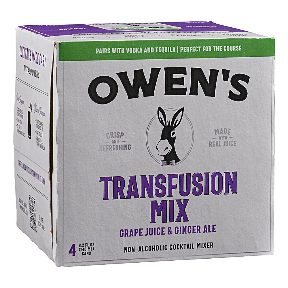 Owen's Craft Mixers Transfusion Mix 48oz Cans Cocktail Mixers