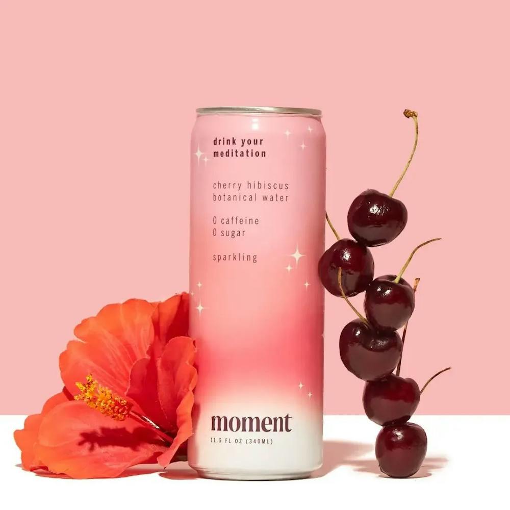 Moment Cherry Hibiscus Sparkling Adaptogen Drink Adaptogenic Drinks
