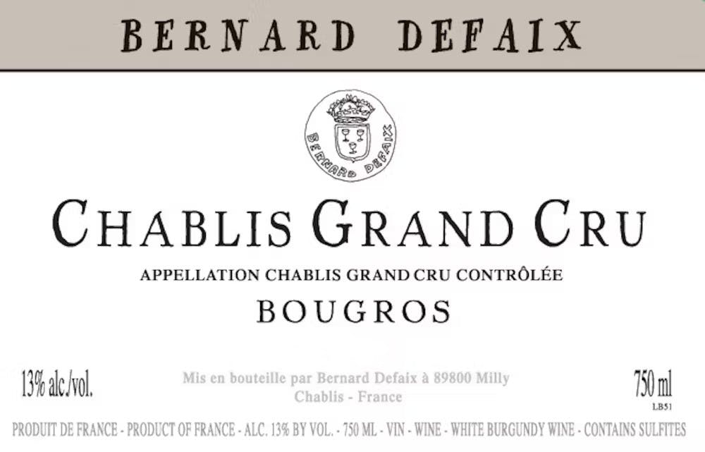 Domaine Bernard Defaix Chablis Grand Cru Bougros 2022 :: Burgundy White