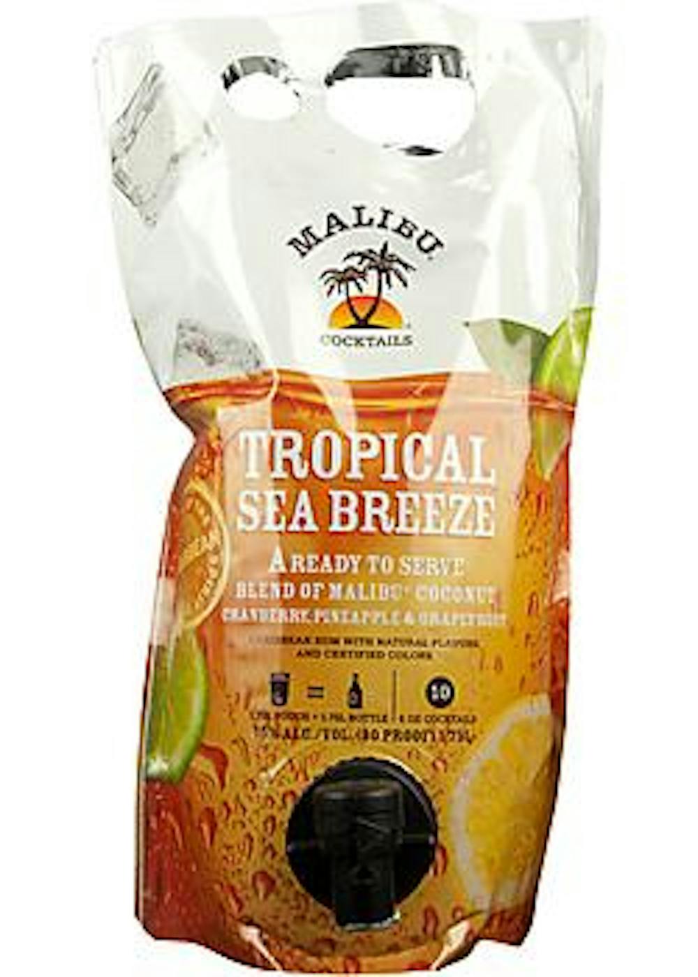 Pineapple Malibu Cocktail Pouches Malibu Tropical Seabreeze 30prf
