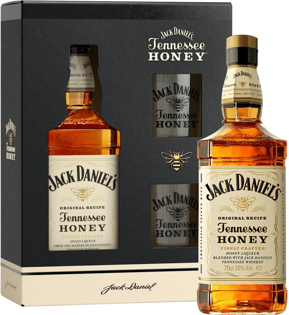 Jack Daniel's Tennessee Honey 750ml Gift Set w/ 2 Glasses :: Whiskey